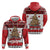 Personalised New Zealand July Christmas Zip Hoodie Maori Kiwi Xmas Tree - White