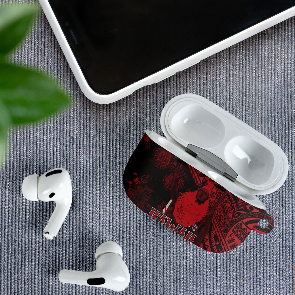 Hawaii King Kamehameha AirPods Case With Hawaiian Ipu Motifs Red Version