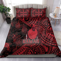 Hawaii King Kamehameha Bedding Set With Hawaiian Ipu Motifs Red Version