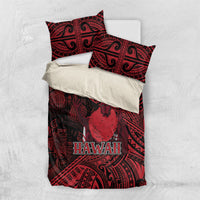 Hawaii King Kamehameha Bedding Set With Hawaiian Ipu Motifs Red Version