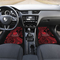 Hawaii King Kamehameha Car Mats With Hawaiian Ipu Motifs Red Version
