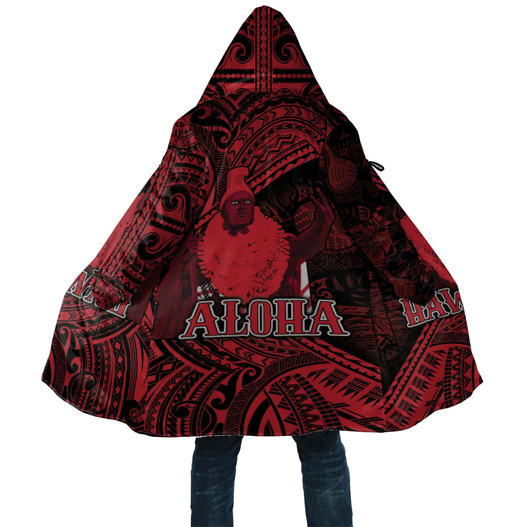 Hawaii King Kamehameha Cloak With Hawaiian Ipu Motifs Red Version