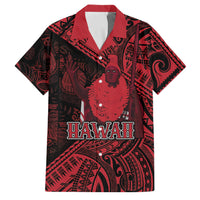 Hawaii King Kamehameha Family Matching Mermaid Dress and Hawaiian Shirt With Hawaiian Ipu Motifs Red Version LT05 Dad's Shirt - Short Sleeve Red - Polynesian Pride