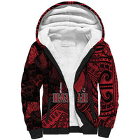 Hawaii King Kamehameha Sherpa Hoodie With Hawaiian Ipu Motifs Red Version