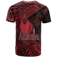 Hawaii King Kamehameha T Shirt With Hawaiian Ipu Motifs Red Version