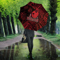 Hawaii King Kamehameha Umbrella With Hawaiian Ipu Motifs Red Version
