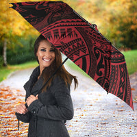 Hawaii King Kamehameha Umbrella With Hawaiian Ipu Motifs Red Version
