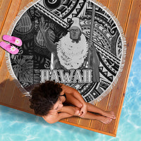 Hawaii King Kamehameha Beach Blanket With Hawaiian Ipu Motifs Black Version