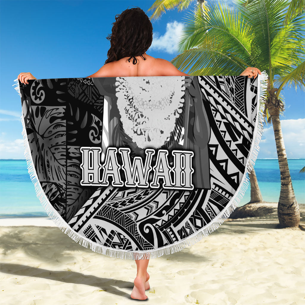 Hawaii King Kamehameha Beach Blanket With Hawaiian Ipu Motifs Black Version