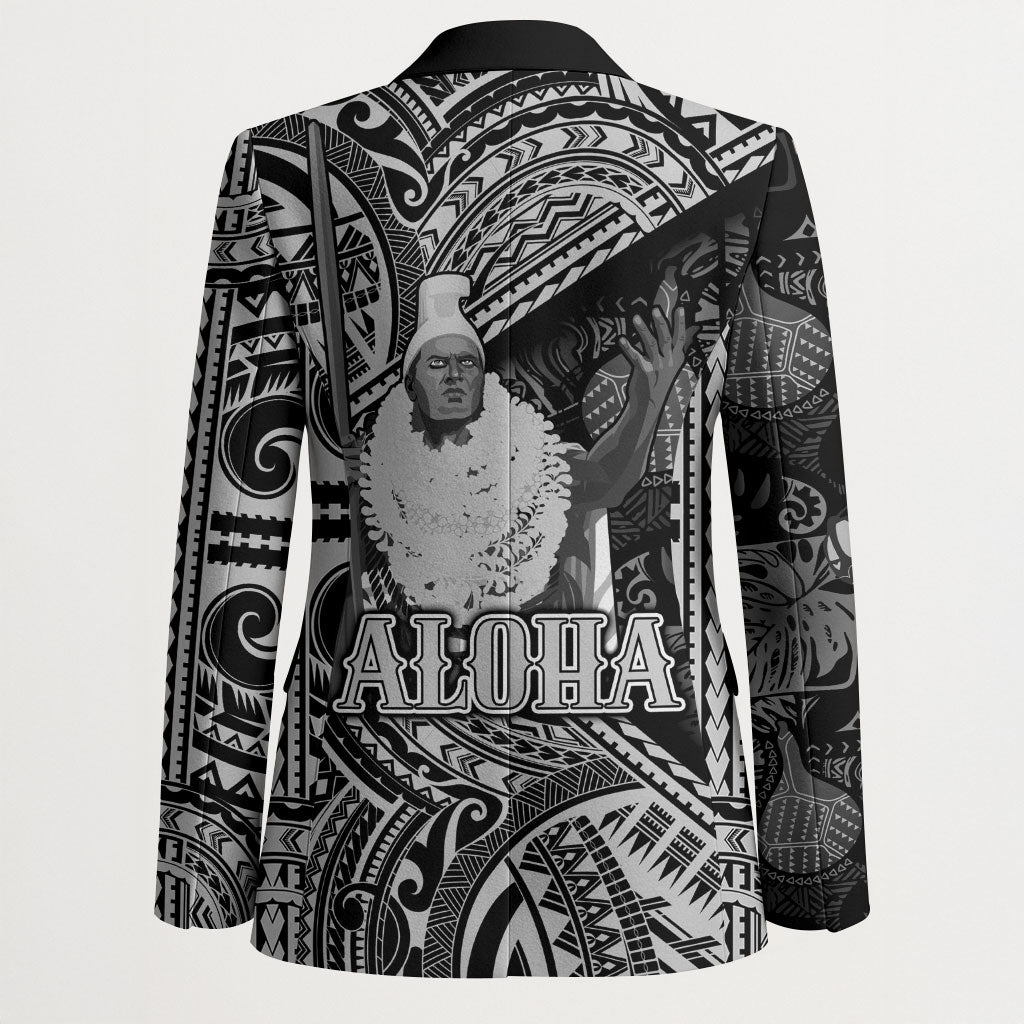 Hawaii King Kamehameha Blazer With Hawaiian Ipu Motifs Black Version