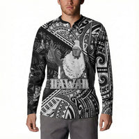 Hawaii King Kamehameha Button Sweatshirt With Hawaiian Ipu Motifs Black Version