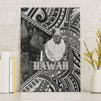 Hawaii King Kamehameha Canvas Wall Art With Hawaiian Ipu Motifs Black Version