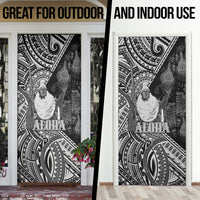 Hawaii King Kamehameha Door Cover With Hawaiian Ipu Motifs Black Version