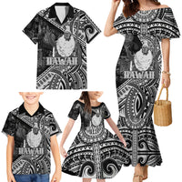 Hawaii King Kamehameha Family Matching Mermaid Dress and Hawaiian Shirt With Hawaiian Ipu Motifs Black Version LT05 - Polynesian Pride