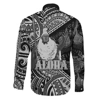 Hawaii King Kamehameha Family Matching Off The Shoulder Long Sleeve Dress and Hawaiian Shirt With Hawaiian Ipu Motifs Black Version LT05 - Polynesian Pride