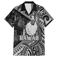 Hawaii King Kamehameha Family Matching Summer Maxi Dress and Hawaiian Shirt With Hawaiian Ipu Motifs Black Version LT05 Dad's Shirt - Short Sleeve Black - Polynesian Pride