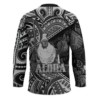 Hawaii King Kamehameha Hockey Jersey With Hawaiian Ipu Motifs Black Version