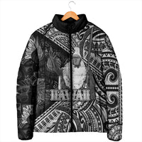 Hawaii King Kamehameha Padded Jacket With Hawaiian Ipu Motifs Black Version