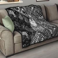 Hawaii King Kamehameha Quilt With Hawaiian Ipu Motifs Black Version
