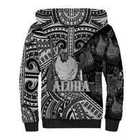 Hawaii King Kamehameha Sherpa Hoodie With Hawaiian Ipu Motifs Black Version