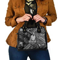 Hawaii King Kamehameha Shoulder Handbag With Hawaiian Ipu Motifs Black Version