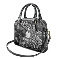 Hawaii King Kamehameha Shoulder Handbag With Hawaiian Ipu Motifs Black Version