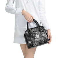 Hawaii King Kamehameha Shoulder Handbag With Hawaiian Ipu Motifs Black Version