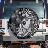 Hawaii King Kamehameha Spare Tire Cover With Hawaiian Ipu Motifs Black Version