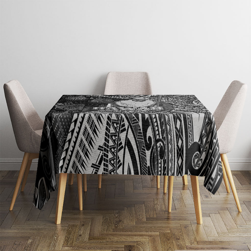 Hawaii King Kamehameha Tablecloth With Hawaiian Ipu Motifs Black Version