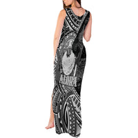 Hawaii King Kamehameha Tank Maxi Dress With Hawaiian Ipu Motifs Black Version