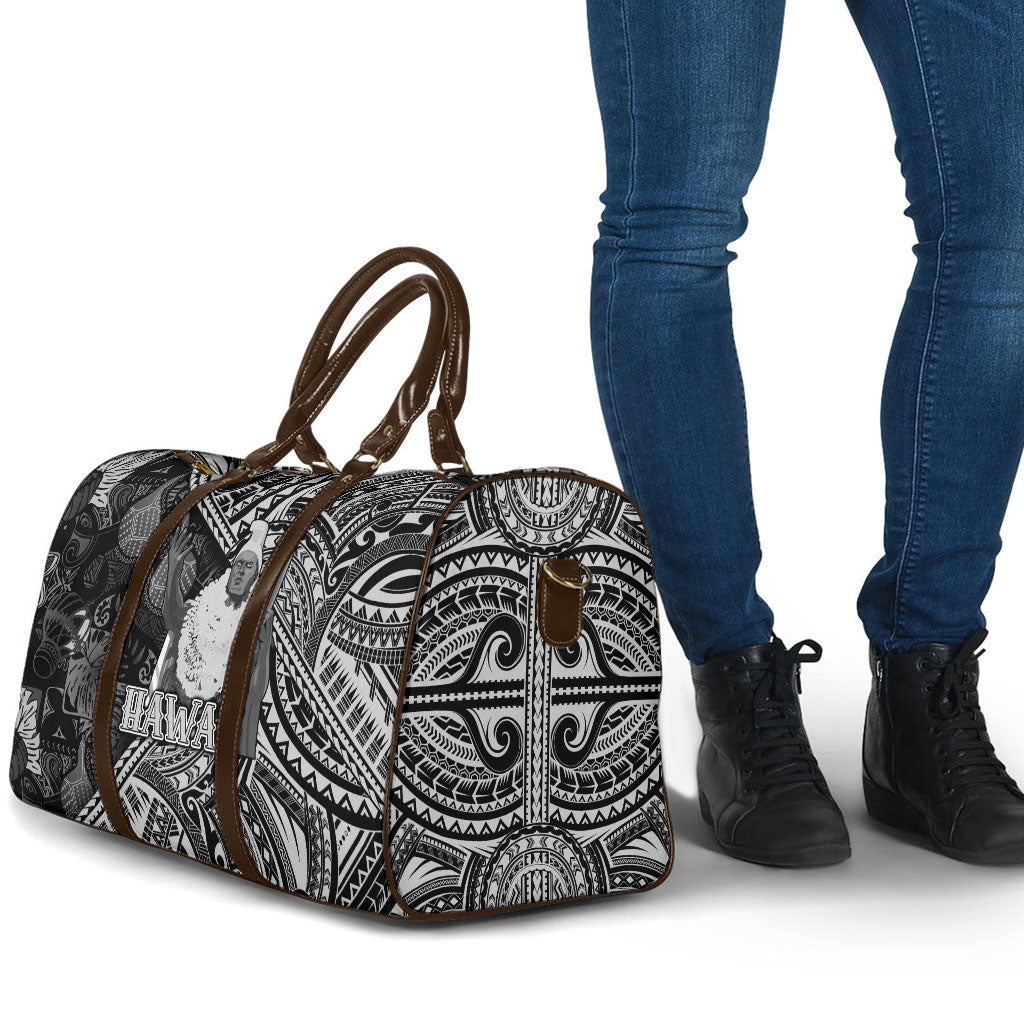 Hawaii King Kamehameha Travel Bag With Hawaiian Ipu Motifs Black Version