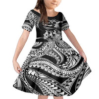 Hawaii Beautiful Hula Dancers Family Matching Mermaid Dress and Hawaiian Shirt With Ipu Keke And Pahu Drum LT05 Daughter's Dress Black - Polynesian Pride