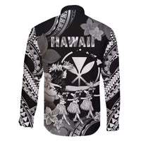 Hawaii Beautiful Hula Dancers Family Matching Off The Shoulder Long Sleeve Dress and Hawaiian Shirt With Ipu Keke And Pahu Drum LT05 - Polynesian Pride