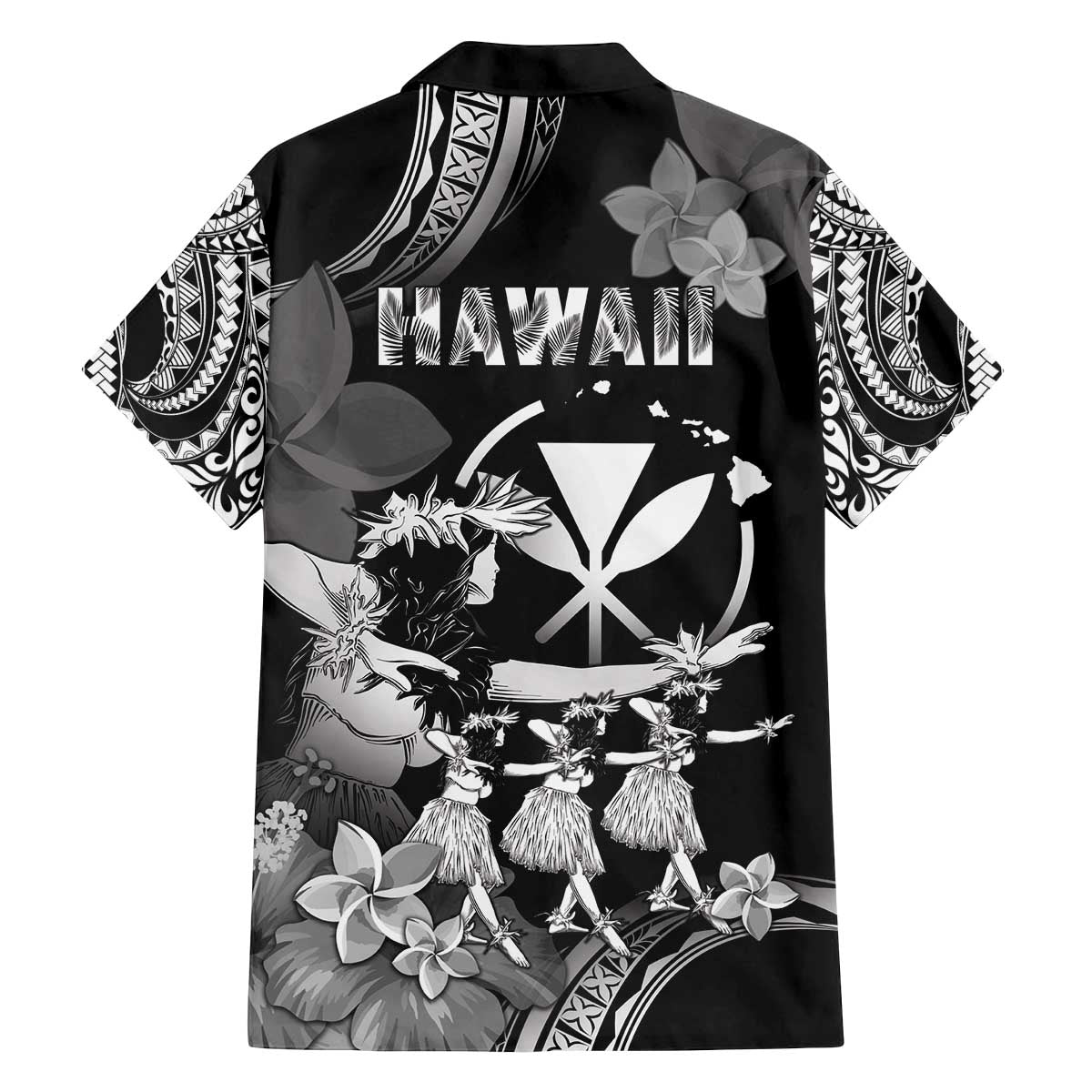 Hawaii Beautiful Hula Dancers Family Matching Off Shoulder Short Dress and Hawaiian Shirt With Ipu Keke And Pahu Drum LT05 - Polynesian Pride