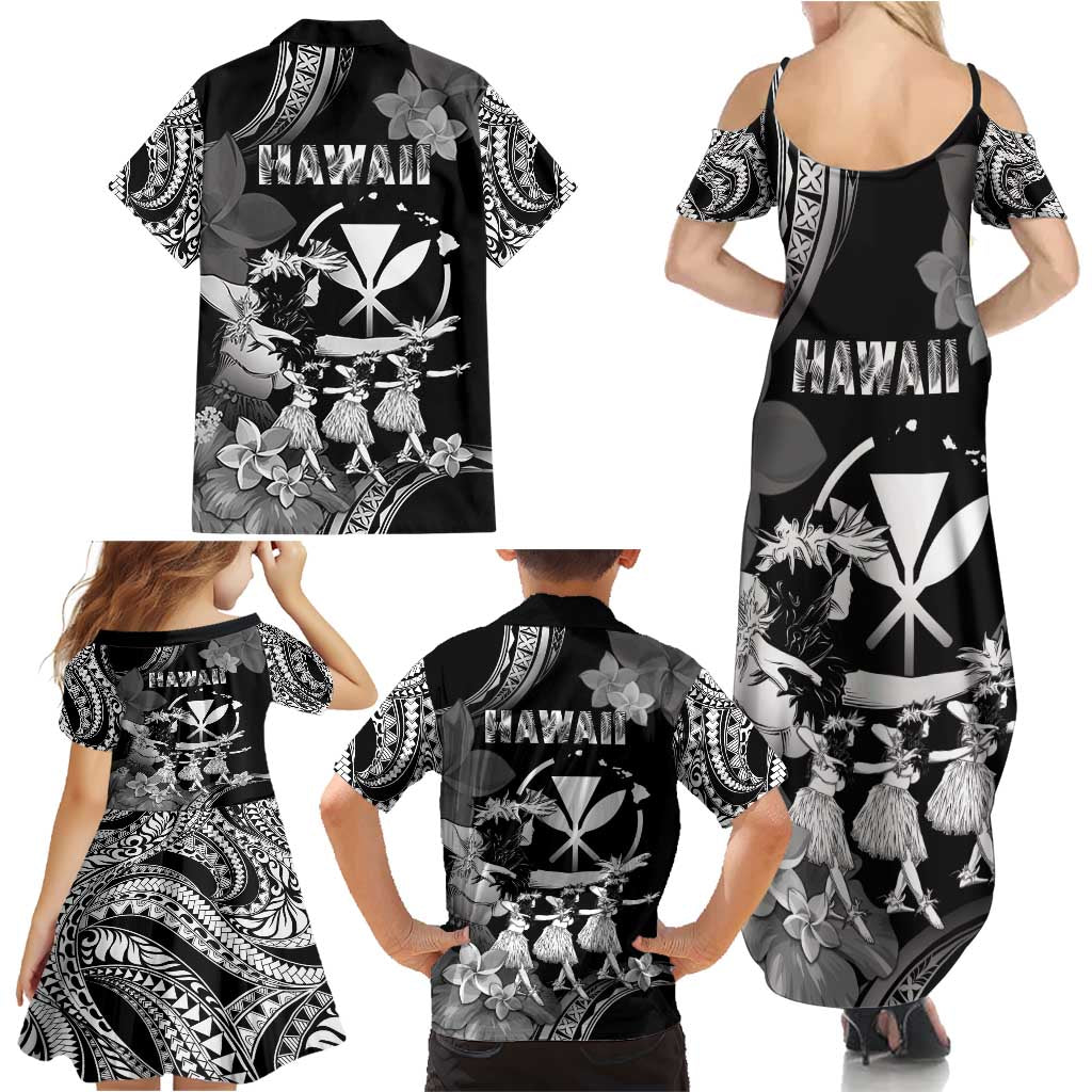 Hawaii Beautiful Hula Dancers Family Matching Summer Maxi Dress and Hawaiian Shirt With Ipu Keke And Pahu Drum LT05 - Polynesian Pride
