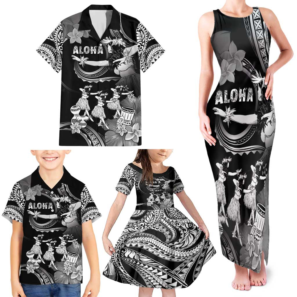 Hawaii Beautiful Hula Dancers Family Matching Tank Maxi Dress and Hawaiian Shirt With Ipu Keke And Pahu Drum LT05 - Polynesian Pride