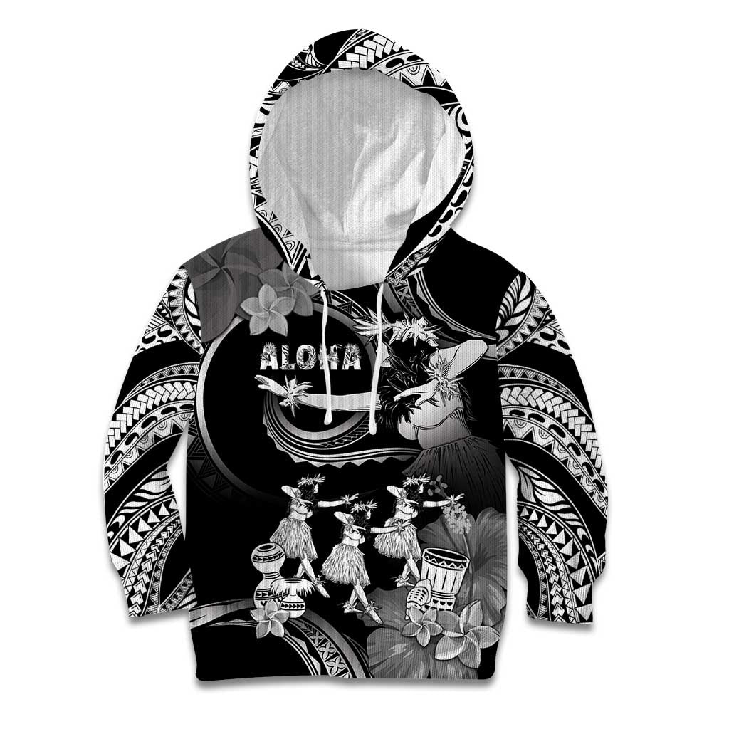Hawaii Beautiful Hula Dancers Kid Hoodie With Ipu Keke And Pahu Drum LT05 Hoodie Black - Polynesian Pride