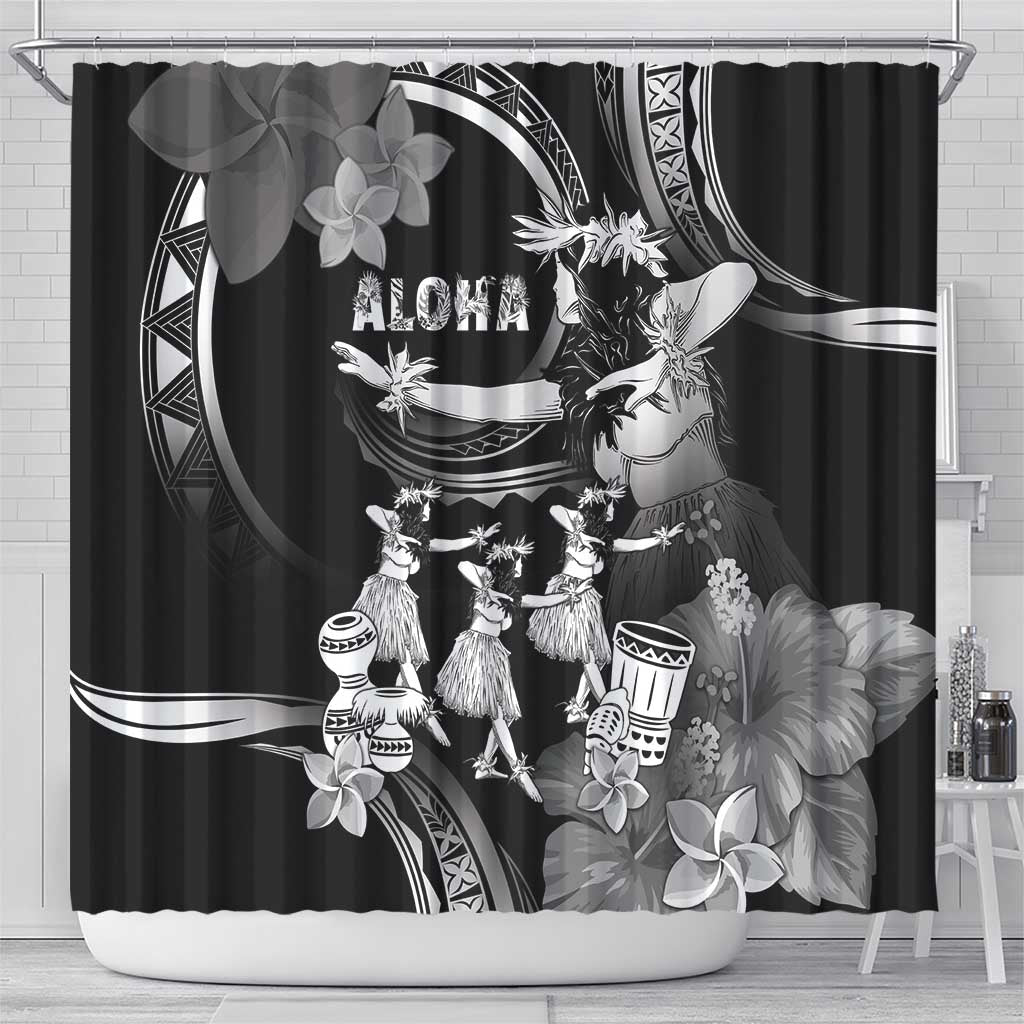 Hawaii Beautiful Hula Dancers Shower Curtain With Ipu Keke And Pahu Drum LT05 - Polynesian Pride
