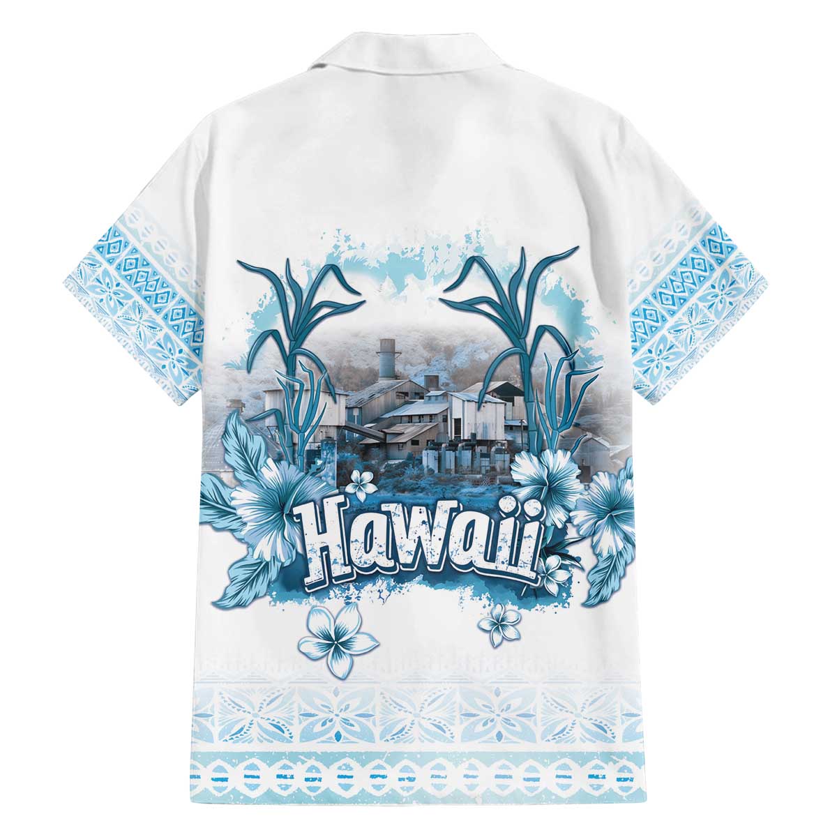 Hawaii Sugar Plantation Family Matching Off The Shoulder Long Sleeve Dress and Hawaiian Shirt With Hawaiian Tapa Pattern LT05 - Polynesian Pride