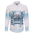Hawaii Sugar Plantation Family Matching Off The Shoulder Long Sleeve Dress and Hawaiian Shirt With Hawaiian Tapa Pattern