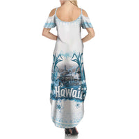 Hawaii Sugar Plantation Family Matching Summer Maxi Dress and Hawaiian Shirt With Hawaiian Tapa Pattern