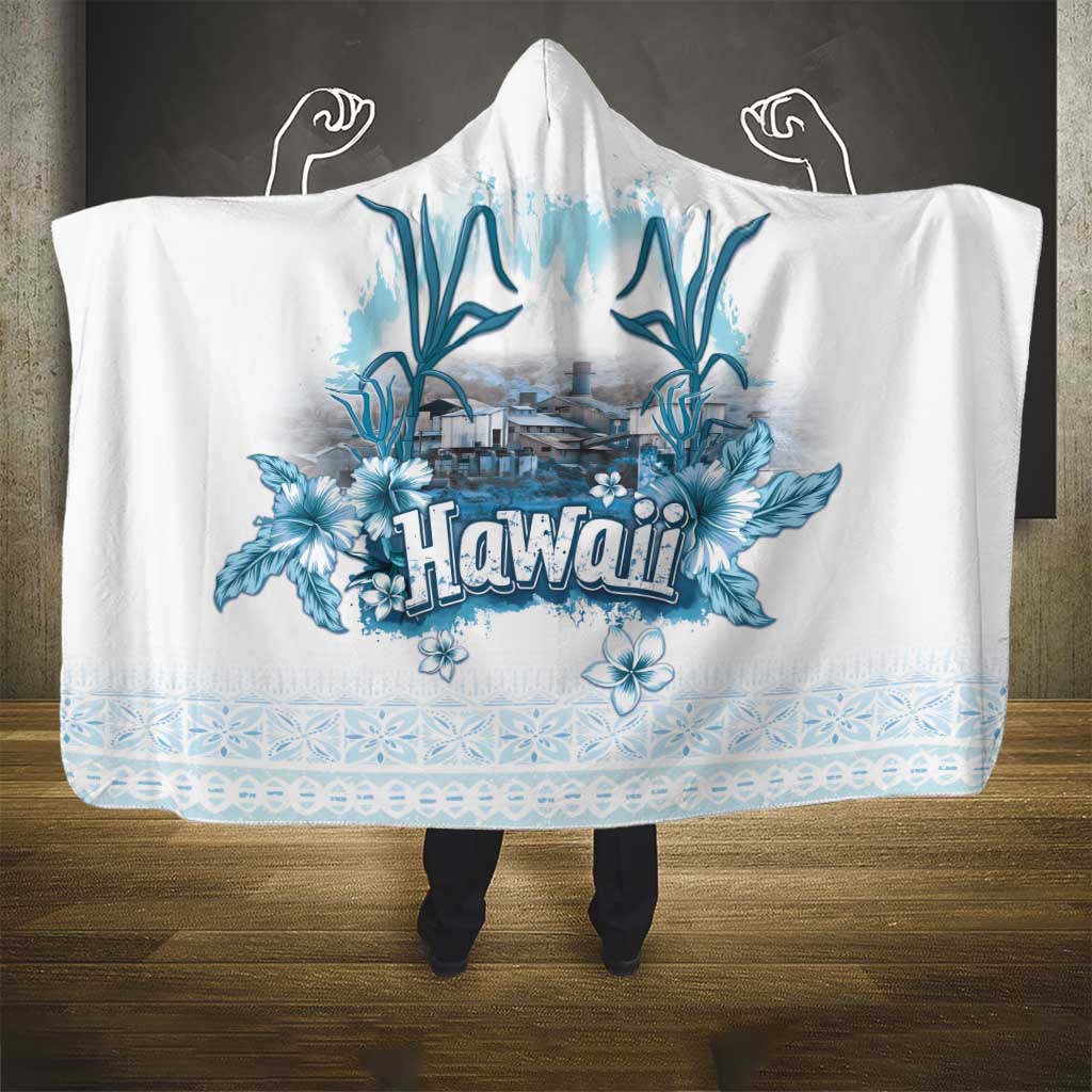 Hawaii Sugar Plantation Hooded Blanket With Hawaiian Tapa Pattern