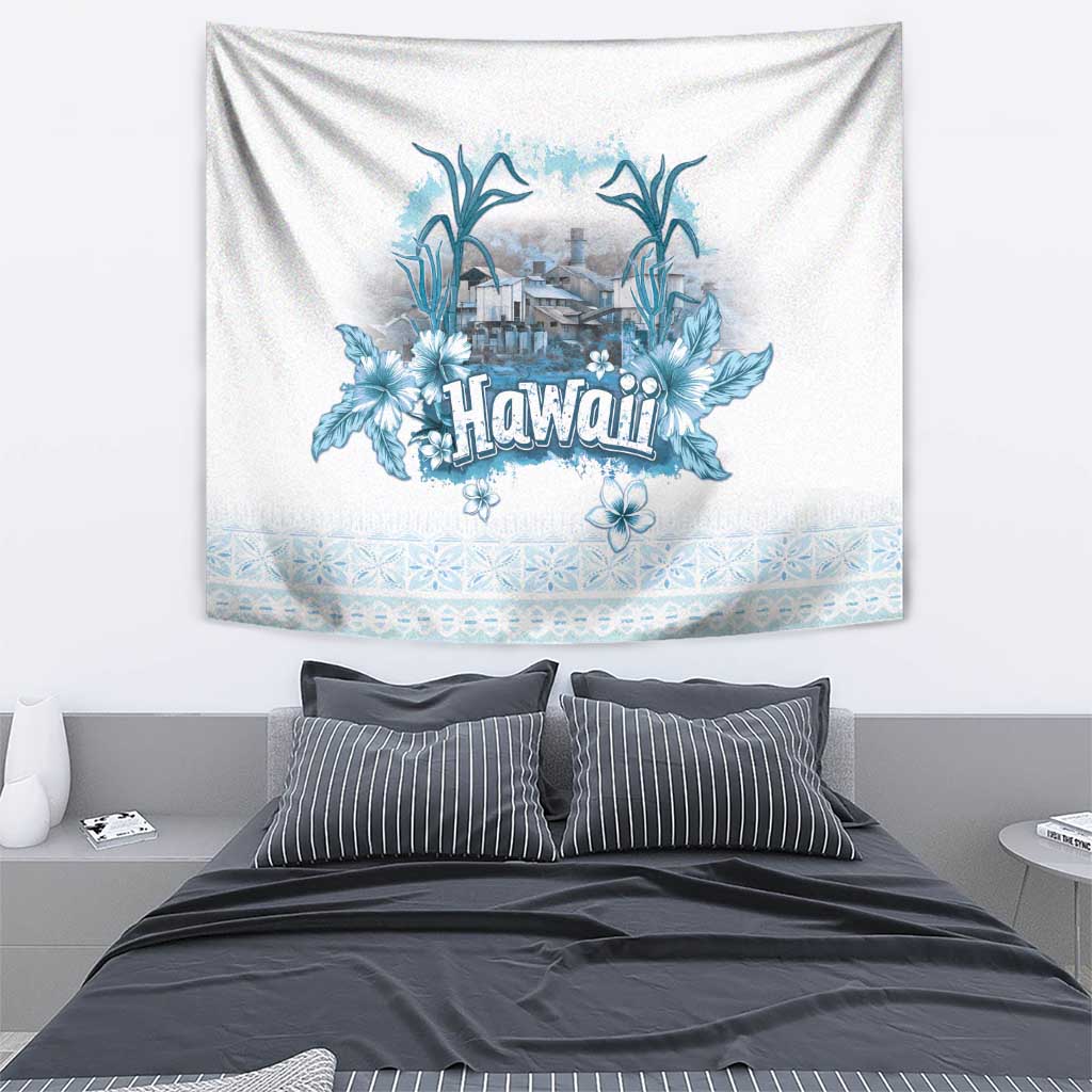 Hawaii Sugar Plantation Tapestry With Hawaiian Tapa Pattern