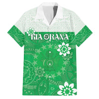 Cook Islands Maori Language Week Family Matching Off The Shoulder Long Sleeve Dress and Hawaiian Shirt Pacific Tapa Pattern
