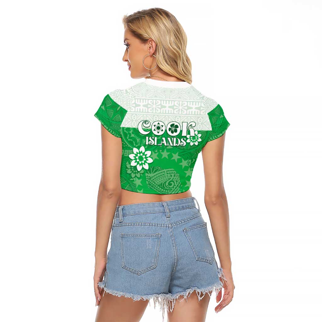 Cook Islands Maori Language Week Raglan Cropped T Shirt Pacific Tapa Pattern