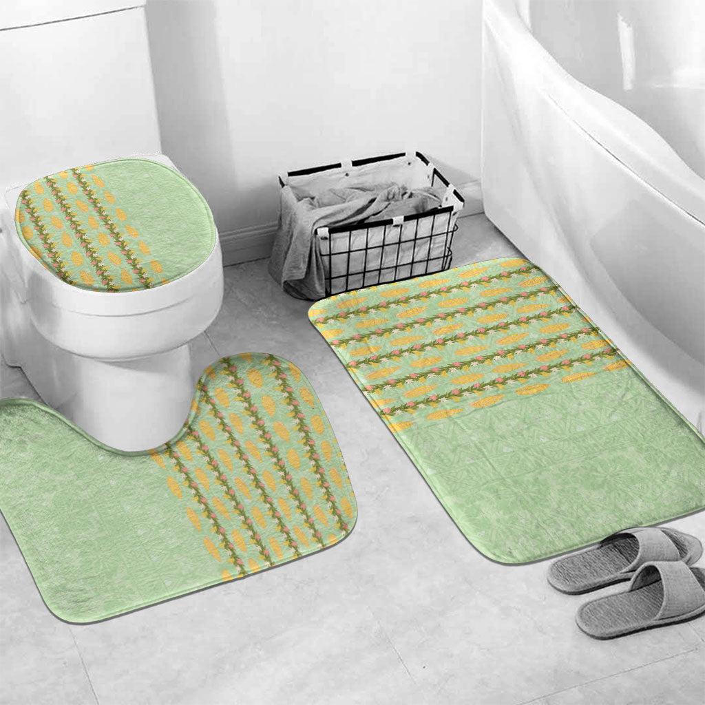 Hawaii Shell Tiare Anthurium Heliconia Lei Bathroom Set With Tapa Pattern Baby Green