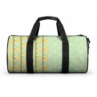 Hawaii Shell Tiare Anthurium Heliconia Lei Duffle Bag With Tapa Pattern Baby Green LT05 One size Green - Polynesian Pride