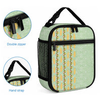Hawaii Shell Tiare Anthurium Heliconia Lei Lunch Bag With Tapa Pattern Baby Green LT05 - Polynesian Pride