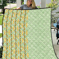 Hawaii Shell Tiare Anthurium Heliconia Lei Quilt With Tapa Pattern Baby Green
