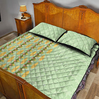 Hawaii Shell Tiare Anthurium Heliconia Lei Quilt Bed Set With Tapa Pattern Baby Green